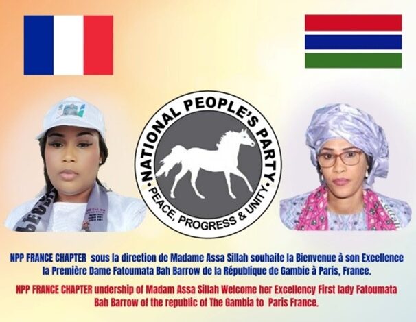 NPP France Chapter hails First Lady Bah-Barrow