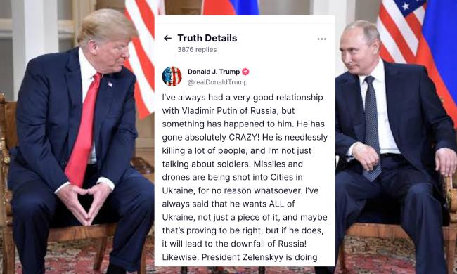 World: Trump slams Putin as ‘absolutely crazy’ after record Russian aerial assault on Ukraine
