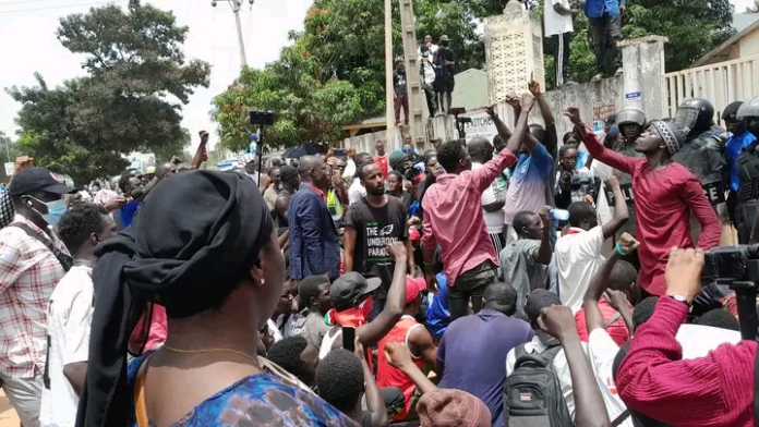 CHAOS AT KANIFING AS COURT REMANDS 23 PROTESTERS 