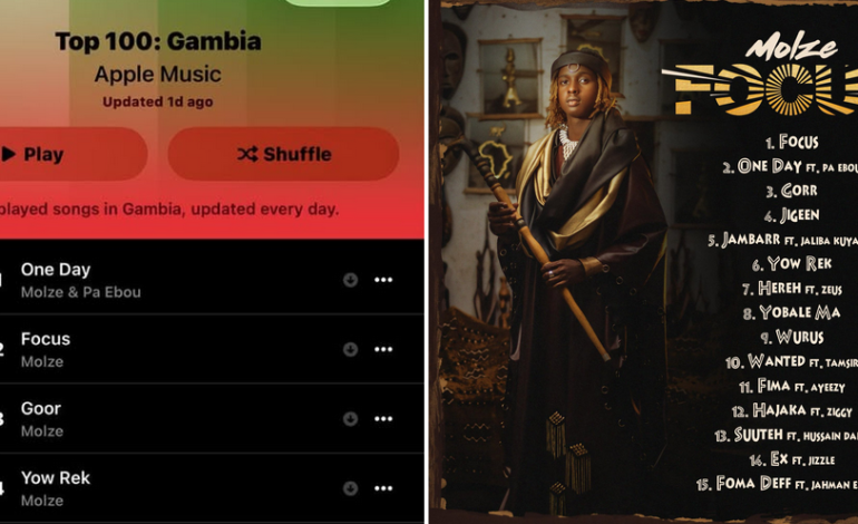 MOLZE Crowned Chart King: Gambian Star Tops Apple Music Rankings