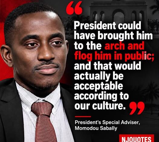 Chei Momodou Sabally! Public flogging deh?